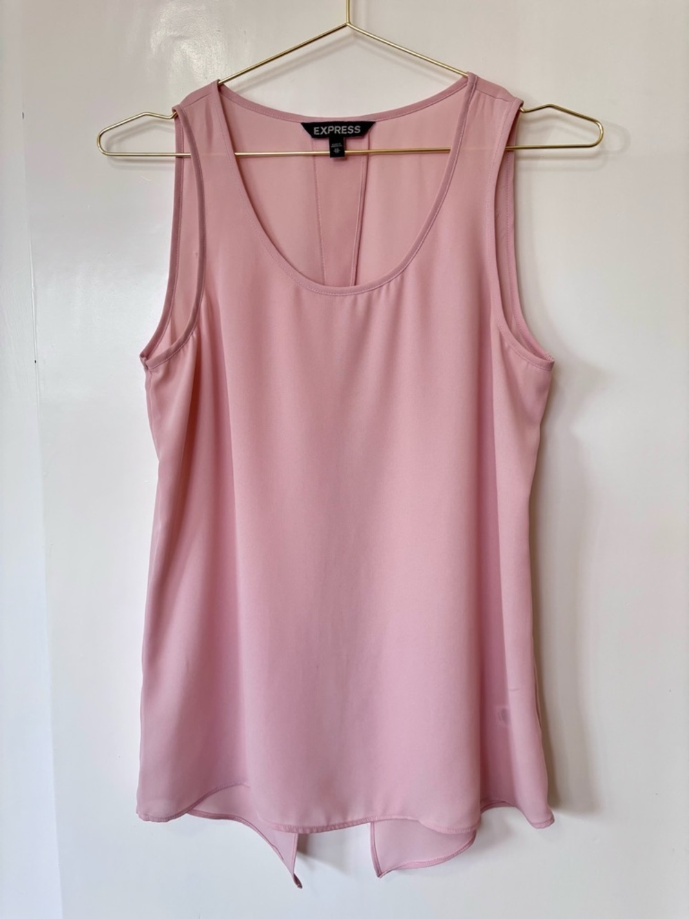 Express| Pale Pink Scoop Neck Open Back Sleeveless Tank Top Blouse Sz XS
